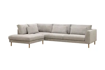 Florenz 4-sits Vänstervänd L-formad Schäslongsoffa i Tyg - Grå/Beige - Möbler - Vardagsrum - Soffor - Divansoffa & schäslong
