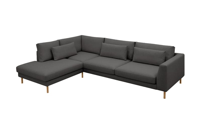 Florenz 4-sits Vänstervänd L-formad Schäslongsoffa i Tyg - Mörkgrå - Möbler - Vardagsrum - Soffor - Divansoffa & schäslong