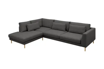 Florenz 4-sits Vänstervänd L-formad Schäslongsoffa i Tyg - Mörkgrå - Möbler - Vardagsrum - Soffor - Divansoffa & schäslong