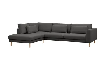 Florenz 4-sits Vänstervänd L-formad Schäslongsoffa i Tyg - Mörkgrå - Möbler - Vardagsrum - Soffor - Divansoffa & schäslong