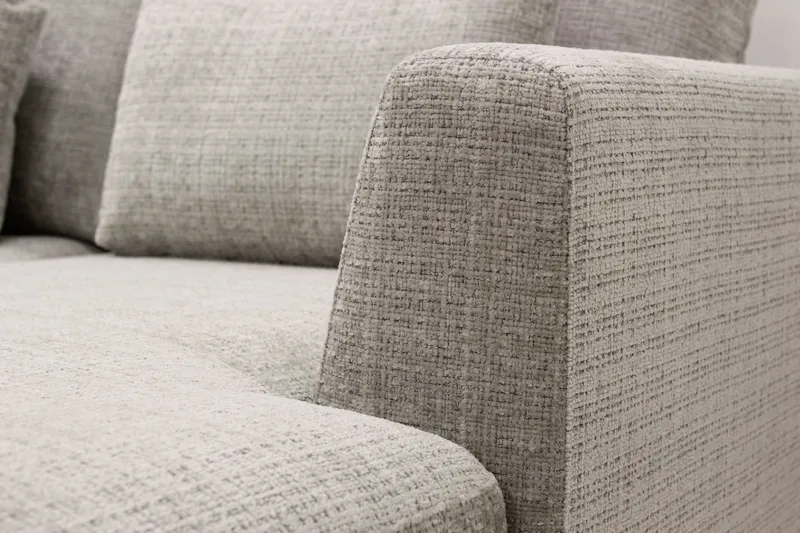Florenz 4-sits Vänstervänd U-formad Soffa med Divan och Schäslong i Chenille - Grå / Beige - Möbler - Vardagsrum - Soffor - U-soffor