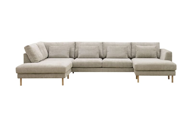 Florenz 4-sits Vänstervänd U-formad Soffa med Divan och Schäslong i Chenille - Grå / Beige - Möbler - Vardagsrum - Soffor - U-soffor