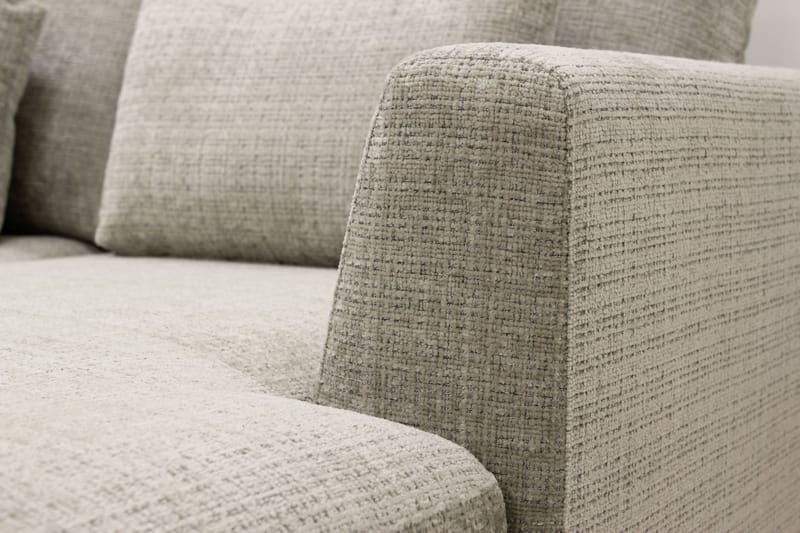 Florenz 4-sits Vänstervänd U-formad Soffa med Divan och Schäslong i Chenille - Grå / Beige - Möbler - Vardagsrum - Soffor - U-soffor