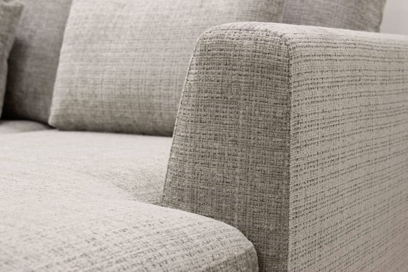 Florenz 4-sits Vänstervänd U-formad Soffa med Divan och Schäslong i Chenille - Grå / Beige - Möbler - Vardagsrum - Soffor - U-soffor