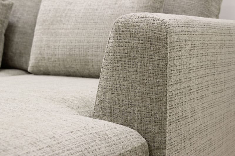 Florenz 4-sits Vänstervänd U-formad Soffa med Divan och Schäslong i Chenille - Grå / Beige - Möbler - Vardagsrum - Soffor - U-soffor