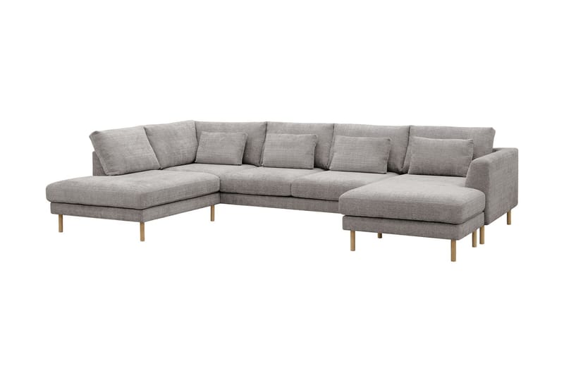 Florenz 4-sits Vänstervänd U-formad Soffa med Divan och Schäslong i Chenille - Ljusgrå - Möbler - Vardagsrum - Soffor - U-soffor