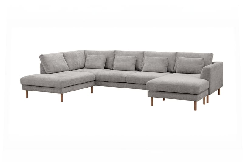 Florenz 4-sits Vänstervänd U-formad Soffa med Divan och Schäslong i Chenille - Ljusgrå - Möbler - Vardagsrum - Soffor - U-soffor
