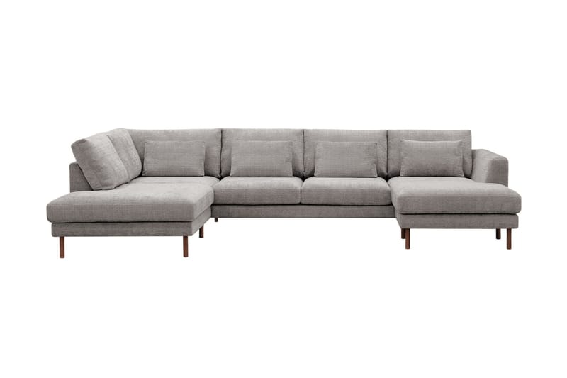 Florenz 4-sits Vänstervänd U-formad Soffa med Divan och Schäslong i Chenille - Ljusgrå - Möbler - Vardagsrum - Soffor - U-soffor