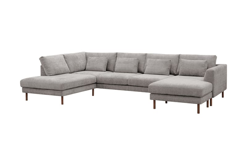 Florenz 4-sits Vänstervänd U-formad Soffa med Divan och Schäslong i Chenille - Ljusgrå - Möbler - Vardagsrum - Soffor - U-soffor