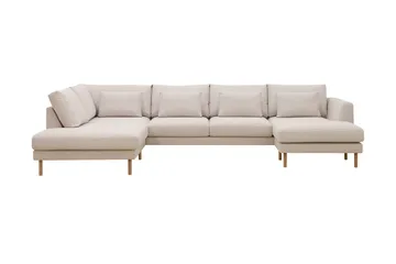 Florenz 4-sits Vänstervänd U-formad Soffa med Divan och Schäslong i Tyg - Beige - Möbler - Vardagsrum - Soffor - U-soffor