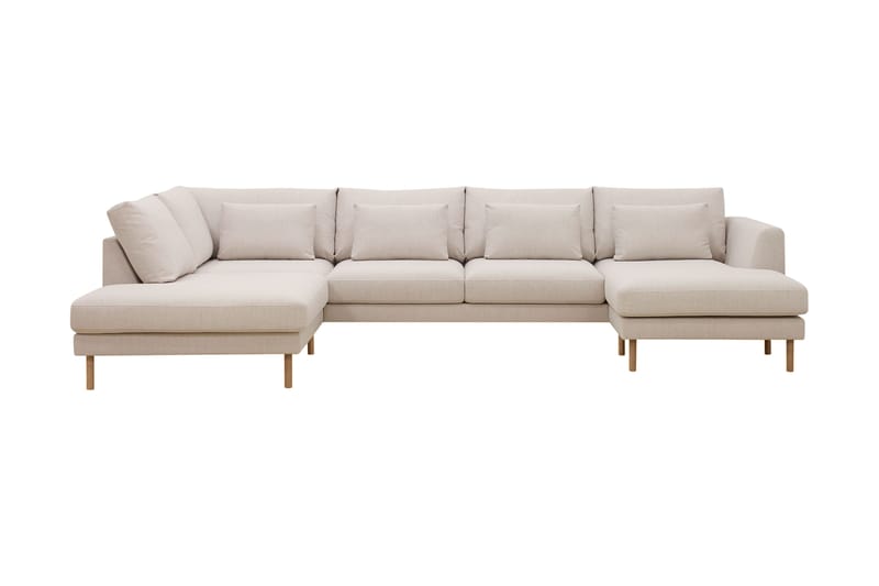Florenz 4-sits Vänstervänd U-formad Soffa med Divan och Schäslong i Tyg - Beige - Möbler - Vardagsrum - Soffor - U-soffor