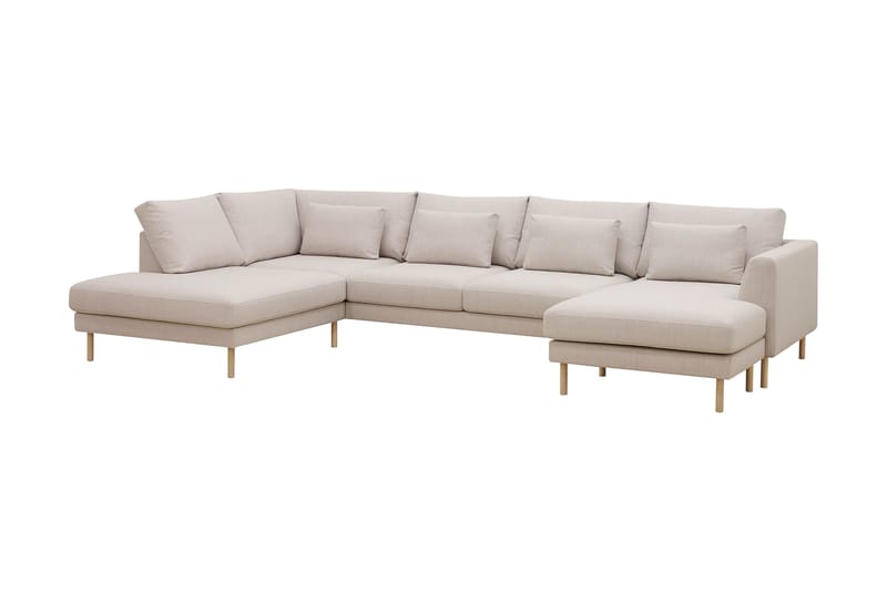 Florenz 4-sits Vänstervänd U-formad Soffa med Divan och Schäslong i Tyg - Beige - Möbler - Vardagsrum - Soffor - U-soffor