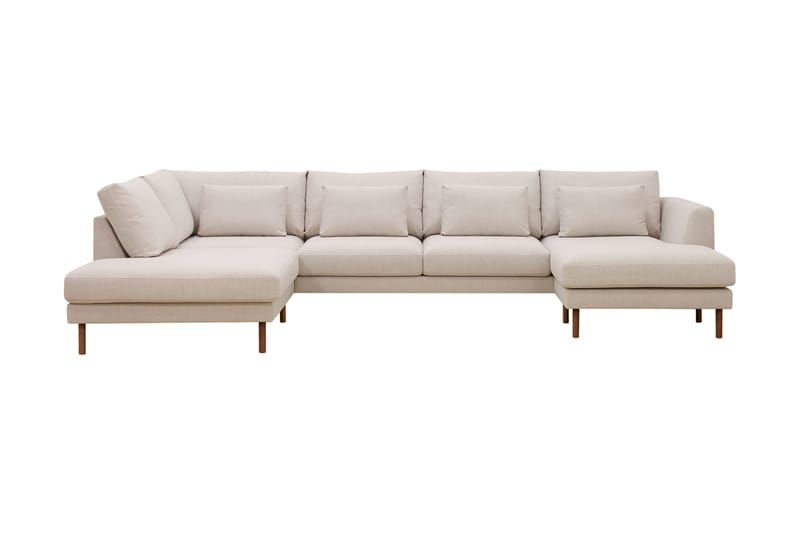 Florenz 4-sits Vänstervänd U-formad Soffa med Divan och Schäslong i Tyg - Beige - Möbler - Vardagsrum - Soffor - U-soffor