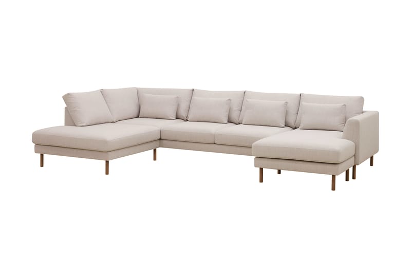 Florenz 4-sits Vänstervänd U-formad Soffa med Divan och Schäslong i Tyg - Beige - Möbler - Vardagsrum - Soffor - U-soffor
