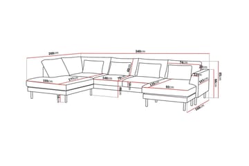 Florenz 4-sits Vänstervänd U-formad Soffa med Divan och Schäslong i Tyg - Beige - Möbler - Vardagsrum - Soffor - U-soffor