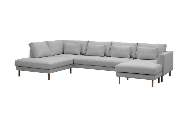 Florenz 4-sits Vänstervänd U-formad Soffa med Divan och Schäslong i Tyg - Ljusgrå - Möbler - Vardagsrum - Soffor - U-soffor