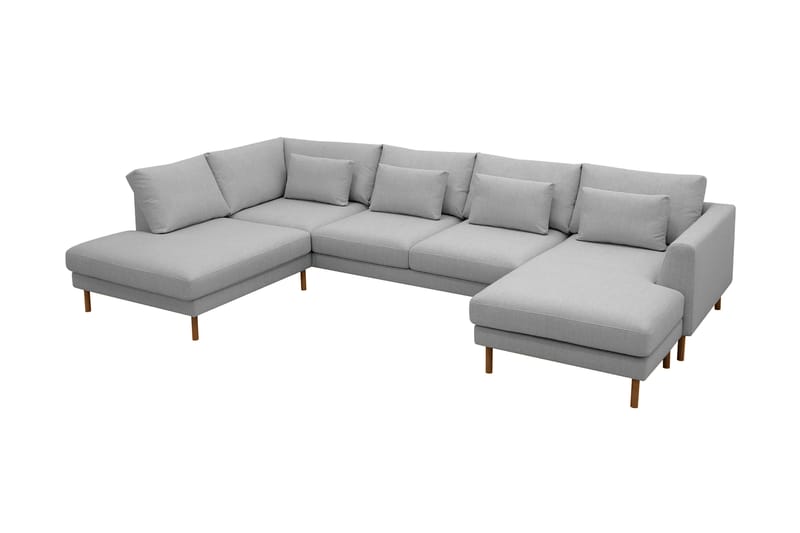 Florenz 4-sits Vänstervänd U-formad Soffa med Divan och Schäslong i Tyg - Ljusgrå - Möbler - Vardagsrum - Soffor - U-soffor