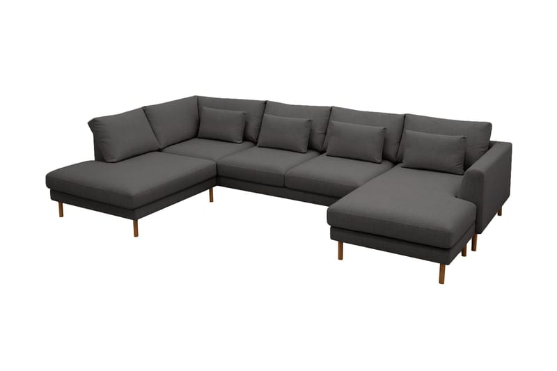 Florenz 4-sits Vänstervänd U-formad Soffa med Divan och Schäslong i Tyg - Mörkgrå - Möbler - Vardagsrum - Soffor - U-soffor