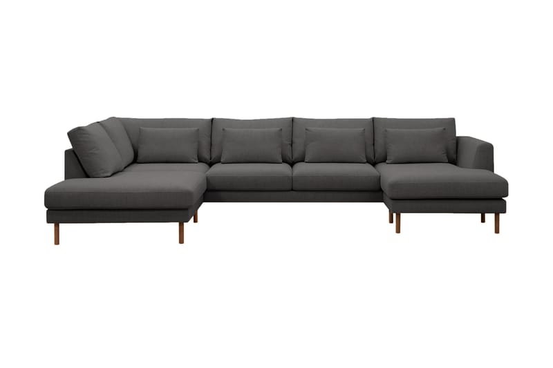 Florenz 4-sits Vänstervänd U-formad Soffa med Divan och Schäslong i Tyg - Mörkgrå - Möbler - Vardagsrum - Soffor - U-soffor
