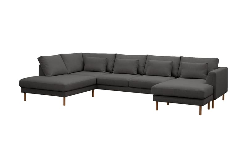Florenz 4-sits Vänstervänd U-formad Soffa med Divan och Schäslong i Tyg - Mörkgrå - Möbler - Vardagsrum - Soffor - U-soffor