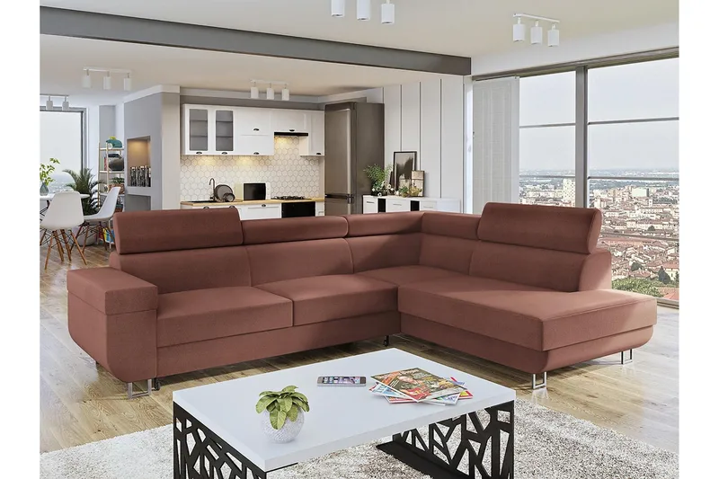 Fonti Soffa med Schäslong 3-sits - Brun - Möbler - Vardagsrum - Soffor - Divansoffa & schäslong