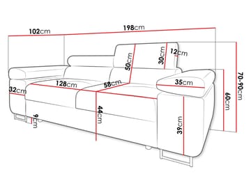 Gabina 2-sits Soffa - svart - Möbler - Vardagsrum - Soffor - 3-sits soffor