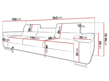 Gabina 3-sits Soffa - svart - Möbler - Vardagsrum - Soffor - 3-sits soffor