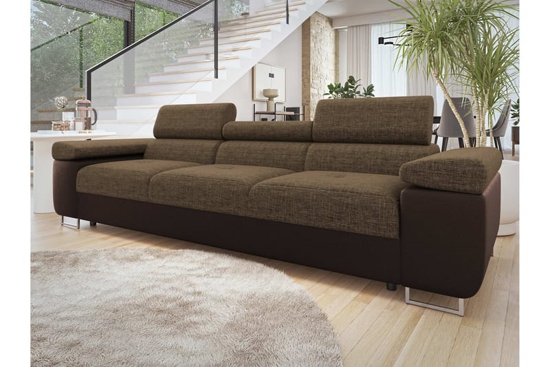 Gabina Soffa 3-sits - Brun - Möbler - Vardagsrum - Soffor - Skinnsoffor