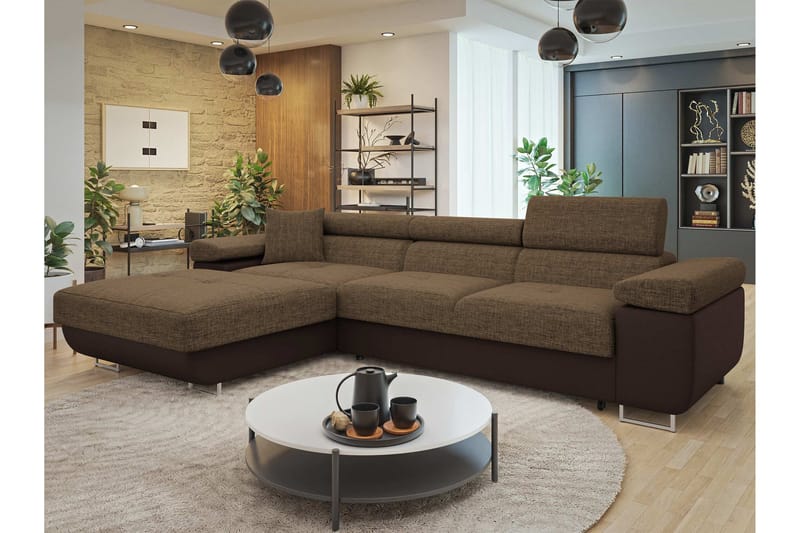 Gabina Soffa med Divan 3-sits - Brun - Möbler - Vardagsrum - Soffor - Skinnsoffor