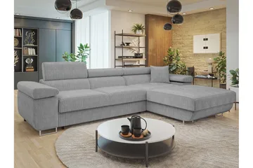 Gabina Soffa med Divan 3-sits - Grå - Möbler - Vardagsrum - Soffor - Divansoffa & schäslong