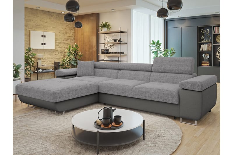 Gabina Soffa med Divan 3-sits - Grå - Möbler - Vardagsrum - Soffor - Skinnsoffor