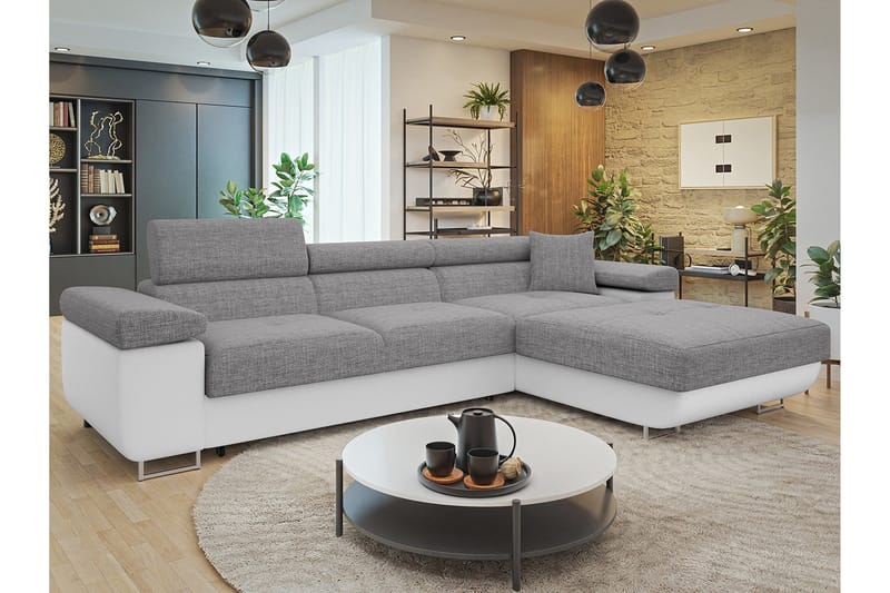 Gabina Soffa med Divan 3-sits - Grå/Vit - Möbler - Vardagsrum - Soffor - Skinnsoffor