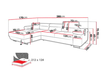 Gabina Soffa med Divan 3-sits - Svart - Möbler - Vardagsrum - Soffor - Divansoffa & schäslong