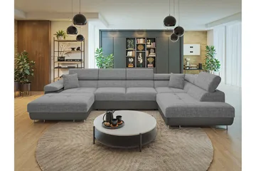 Gabina Soffa med Divan och Schäslong 4-sits - Beige/Grå - Möbler - Vardagsrum - Soffor - Skinnsoffor