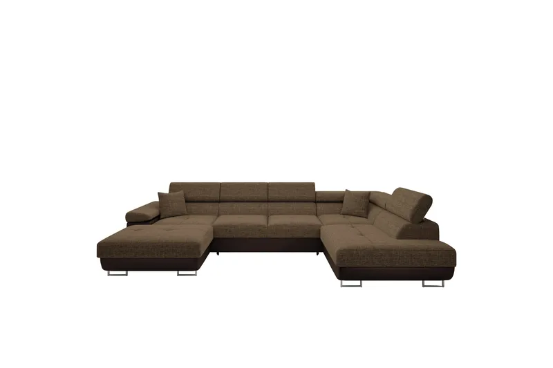 Gabina Soffa med Divan och Schäslong 4-sits - Brun - Möbler - Vardagsrum - Soffor - Skinnsoffor