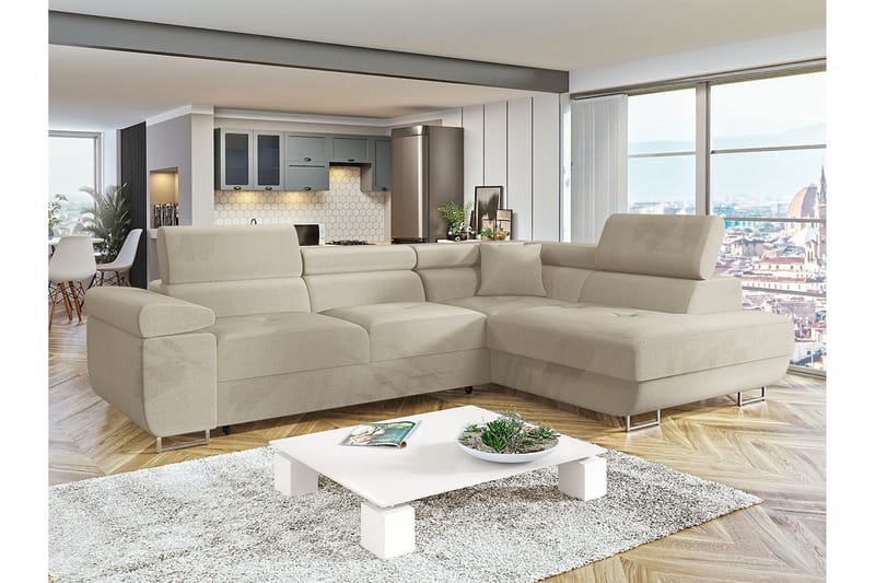 Gabina Soffa med Schäslong 3-sits - Beige - Möbler - Vardagsrum - Bäddsoffor