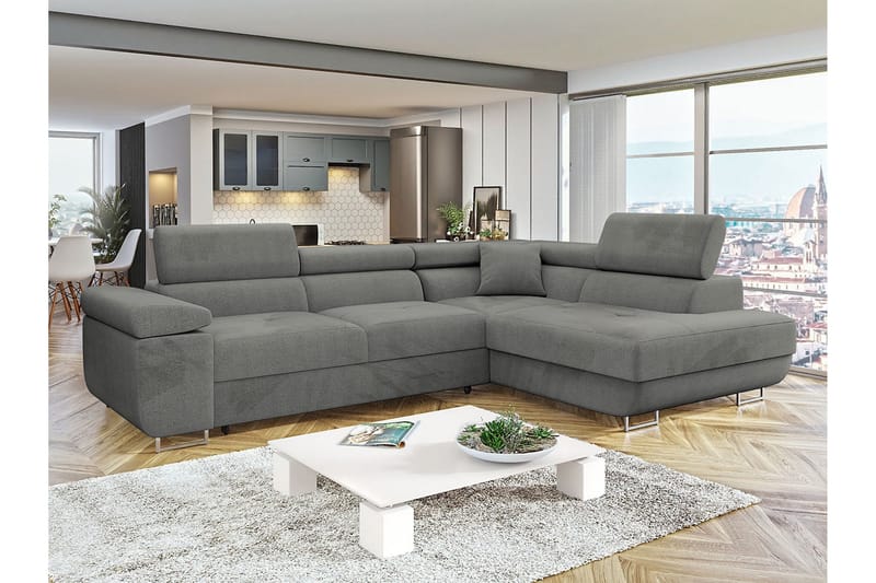 Gabina Soffa med Schäslong 3-sits - Grå - Möbler - Vardagsrum - Soffor - Divansoffa & schäslong