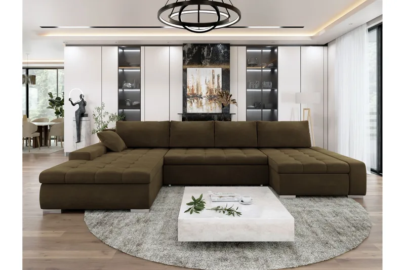 Gamal Soffa Dubbeldivan 4-sits - Brun - Möbler - Vardagsrum - Soffor - U-soffor