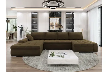Gamal Soffa Dubbeldivan 4-sits - Brun - Möbler - Vardagsrum - Soffor - U-soffor