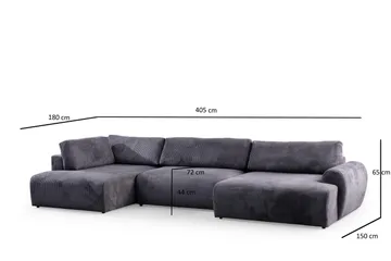 Gaudir 4-sits Soffa med Divan - Antracit - Möbler - Vardagsrum - Soffor - Divansoffa & schäslong