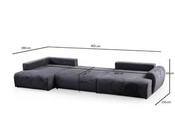 Gaudir 4-sits Soffa med Divan - Antracit - Möbler - Vardagsrum - Soffor - Divansoffa & schäslong