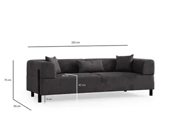 Gio 3-sits Soffa - Antracit - Möbler - Vardagsrum - Soffor - 3-sits soffor