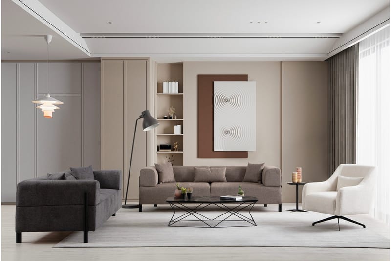 Gio 3-sits Soffa - Brun - Möbler - Vardagsrum - Soffor - 3-sits soffor