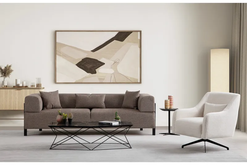 Gio 3-sits Soffa - Brun - Möbler - Vardagsrum - Soffor - 3-sits soffor