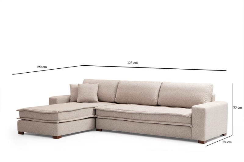 Gladfield Divansoffa 3-sits - Beige - Möbler - Vardagsrum - Soffor - Divansoffa & schäslong