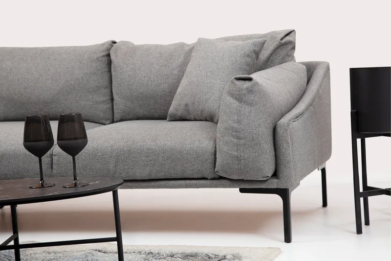 Glenure Soffa m. Divan 4-sits - Grå - Möbler - Vardagsrum - Soffor - Divansoffa & schäslong
