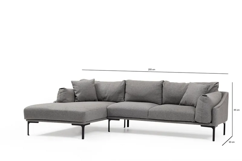 Glenure Soffa m. Divan 4-sits - Grå - Möbler - Vardagsrum - Soffor - Divansoffa & schäslong