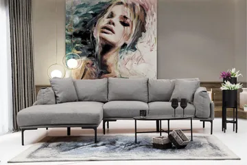 Glenure Soffa m. Divan 4-sits - Grå - Möbler - Vardagsrum - Soffor - Divansoffa & schäslong