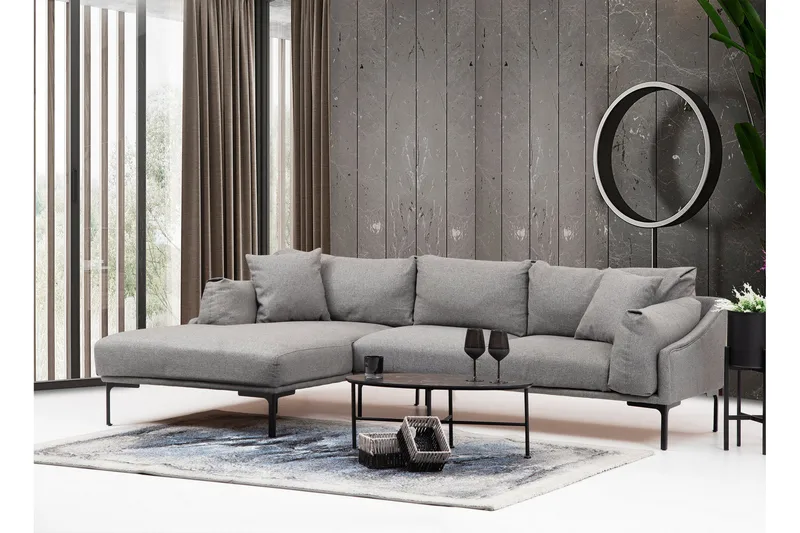 Glenure Soffa m. Divan 4-sits - Grå - Möbler - Vardagsrum - Soffor - Divansoffa & schäslong