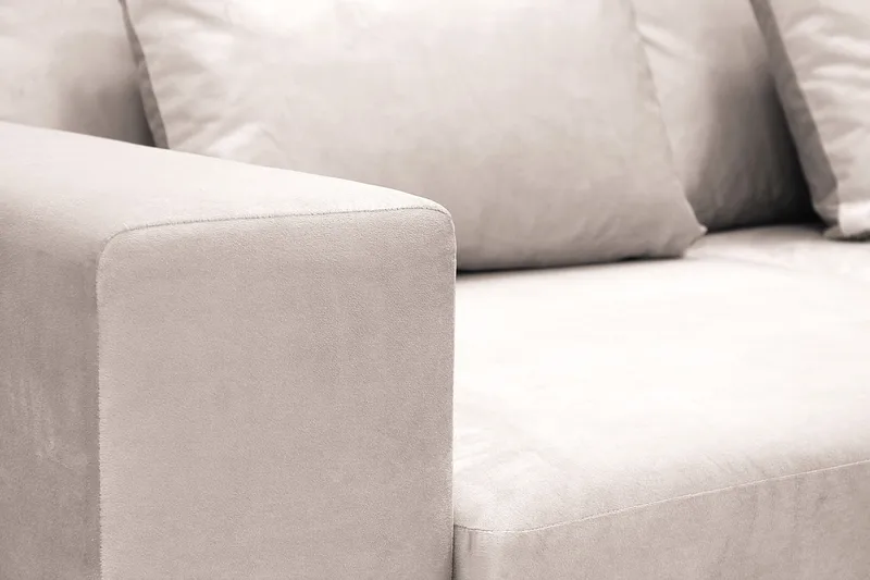 Grande 5-sits Soffa med Schäslong Höger - Beige Sammet - Möbler - Vardagsrum - Soffor - Sammetssoffor